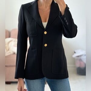 Louis Vuitton Classic Black Women's Blazer fits XS/S 36 gold button